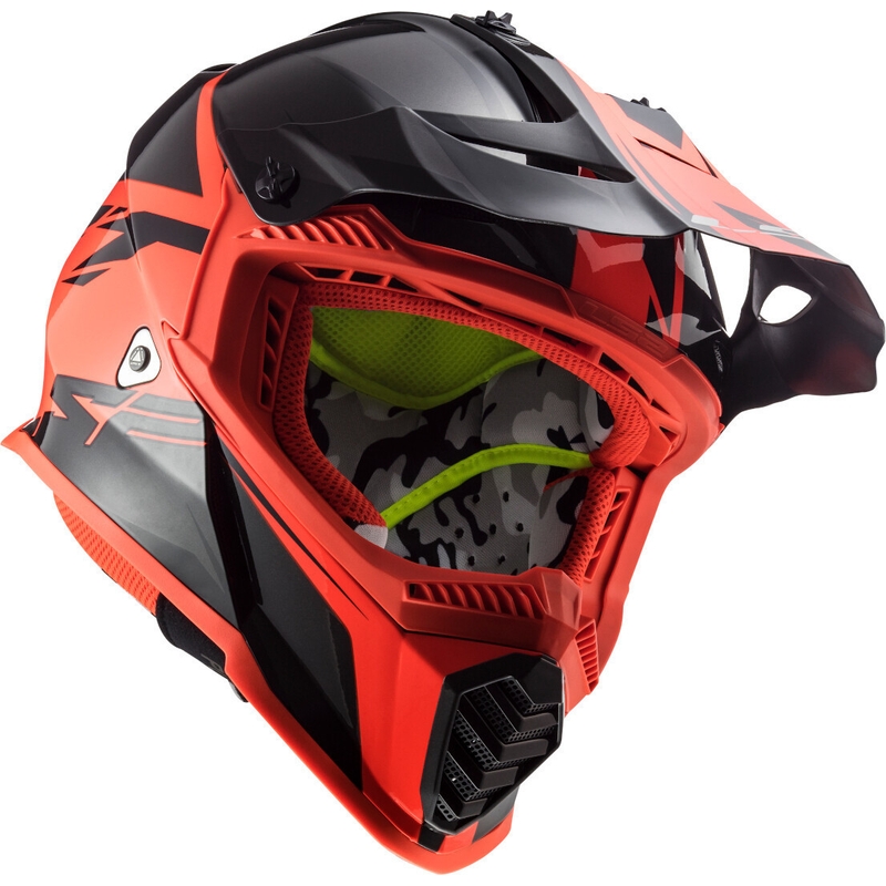 Motocross sisak LS2 MX437 Fast Evo Roar fekete-piros kiárusítás