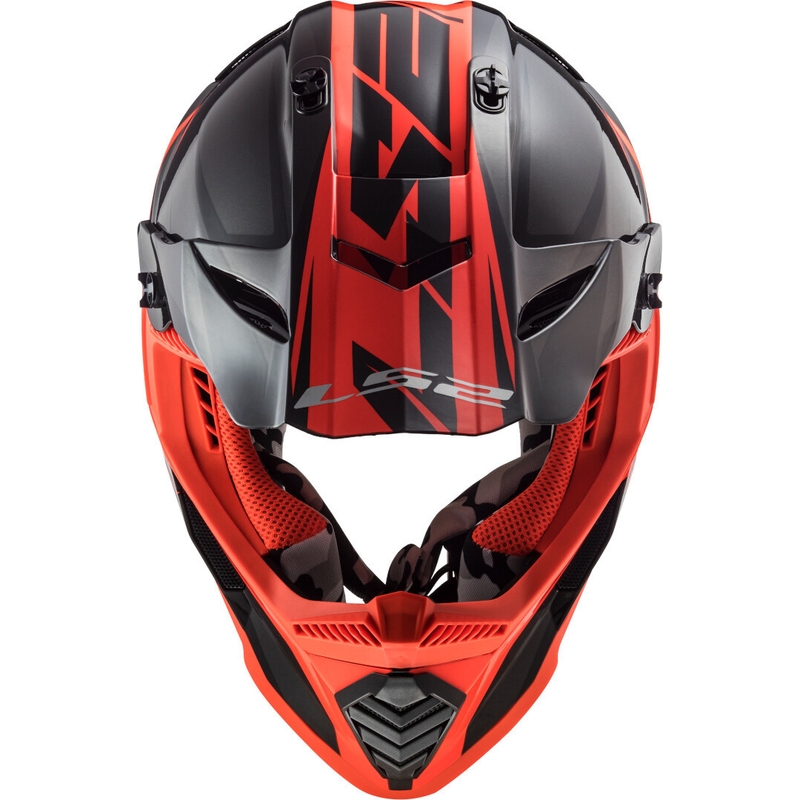 Motocross sisak LS2 MX437 Fast Evo Roar fekete-piros kiárusítás