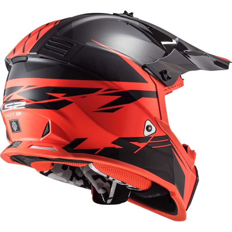 Motocross sisak LS2 MX437 Fast Evo Roar fekete-piros kiárusítás