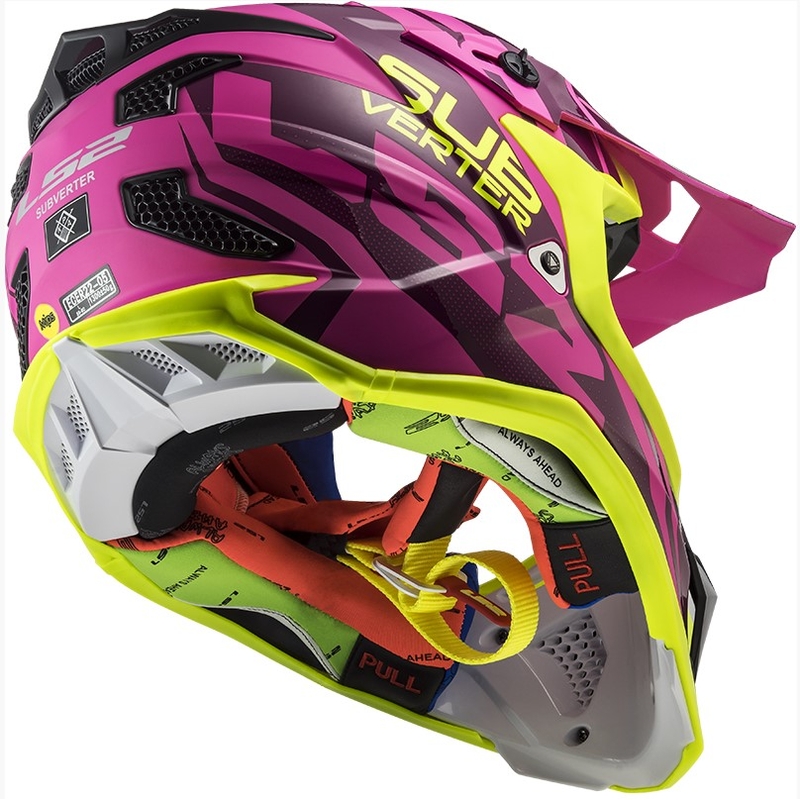 Motocross Sisak LS2 MX470 Subverter Troop rózsaszín-fluo sárga akció kiárusítás