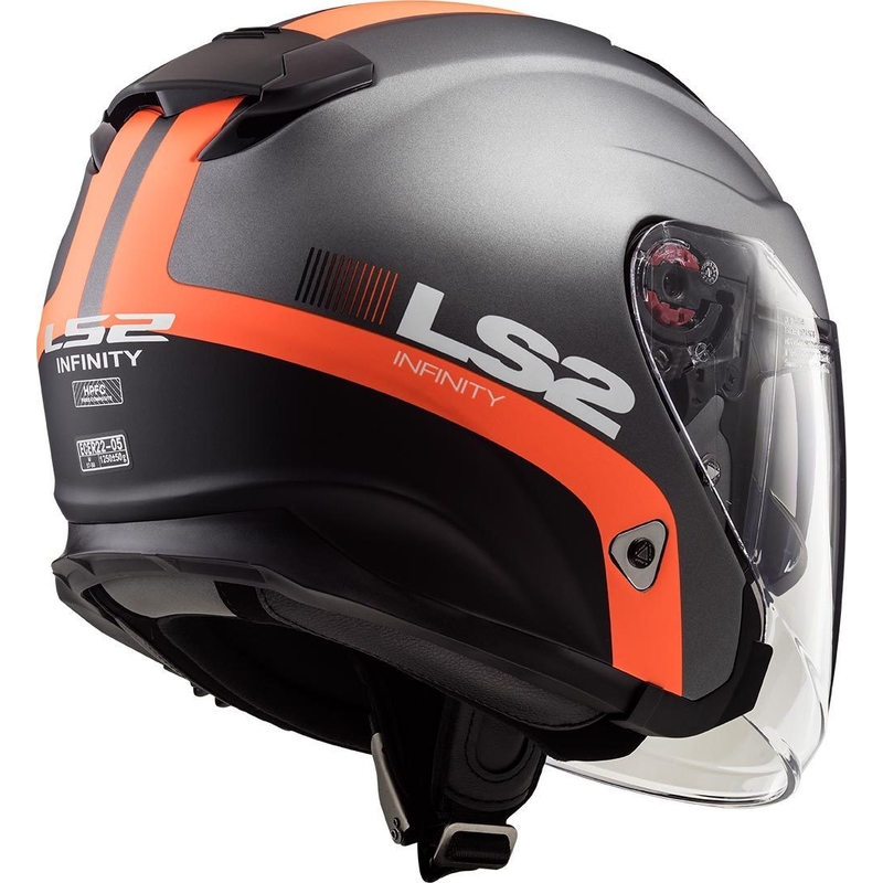 LS2 OF521 Infinity Smart Open motorkerékpár sisak Titanium Orange