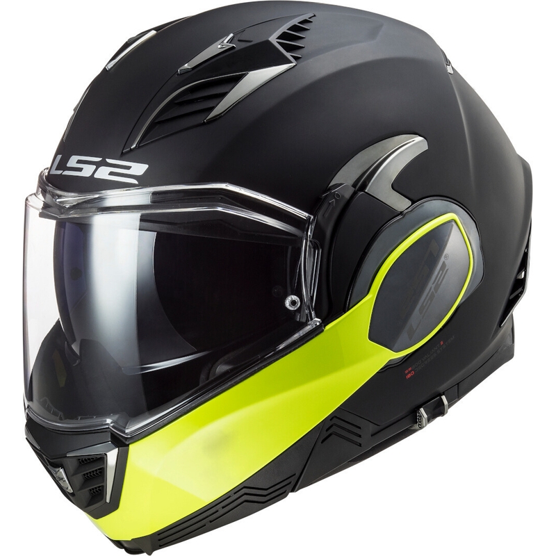 Állból nyíló motoros sisak  LS2 FF900 Valiant II Hammer fekete-neon sárga kiárusítás