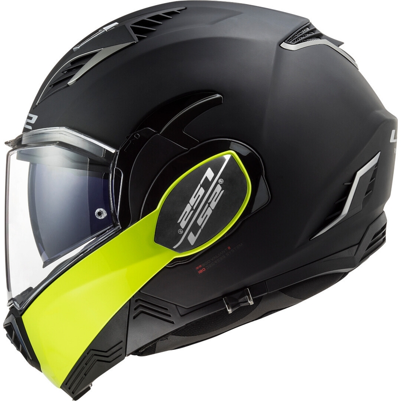 Állból nyíló motoros sisak  LS2 FF900 Valiant II Hammer fekete-neon sárga kiárusítás