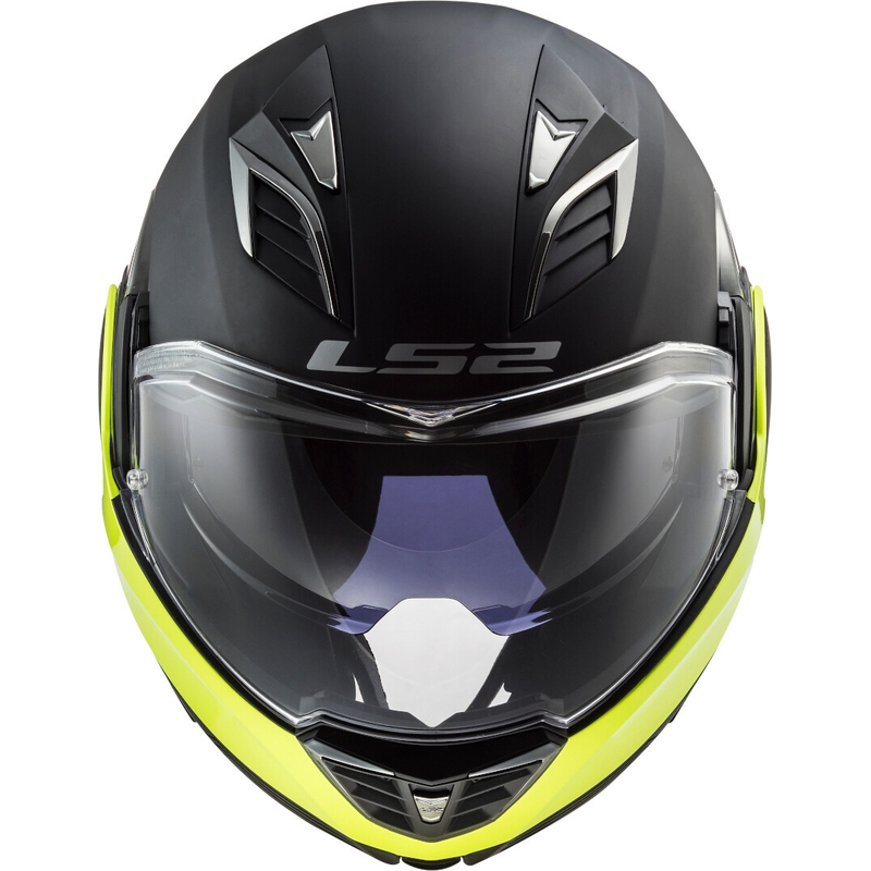 Állból nyíló motoros sisak  LS2 FF900 Valiant II Hammer fekete-neon sárga kiárusítás