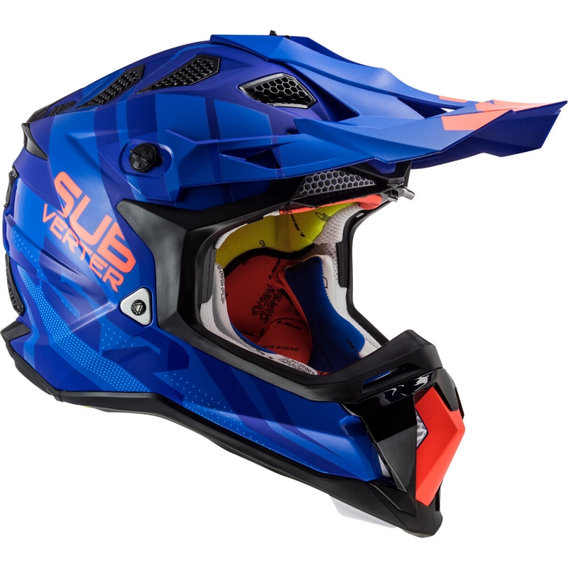 Motocross sisak LS2 MX470 Subverter Troop Kék-narancssárga akció kiárusítás