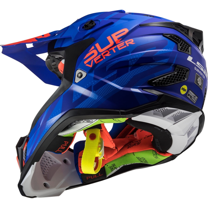 Motocross sisak LS2 MX470 Subverter Troop Kék-narancssárga akció kiárusítás