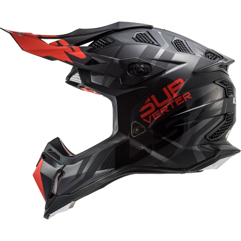 Motocross sisak LS2 MX470 Subverter Troop fekete-piros