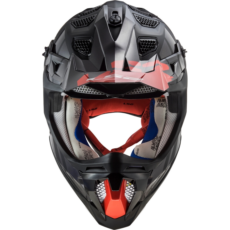 Motocross sisak LS2 MX470 Subverter Troop fekete-piros