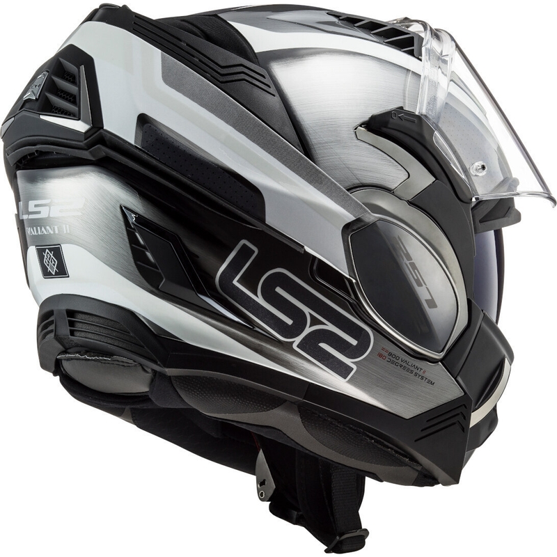 Felnyitható motoros sisak LS2 FF900 Valiant II Orbit Jeans fekete-ezüst-fehér