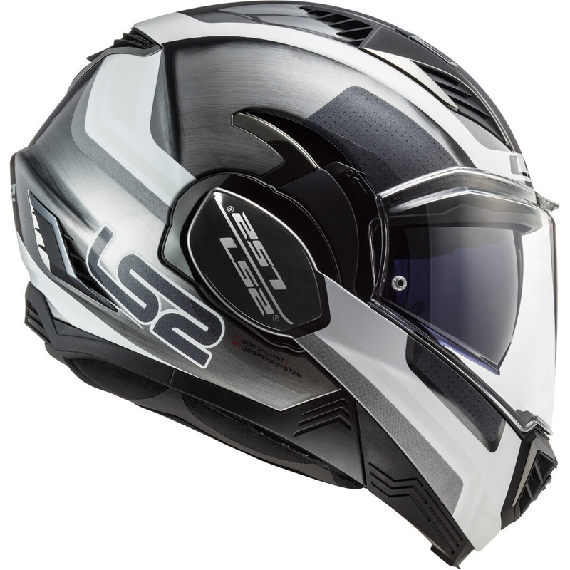 Felnyitható motoros sisak LS2 FF900 Valiant II Orbit Jeans fekete-ezüst-fehér