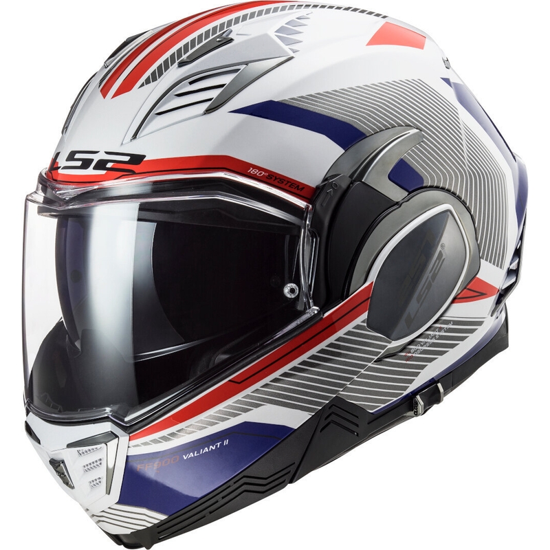 Állból nyíló motoros sisak LS2 FF900 Valiant II Revo fehér-kék-piros