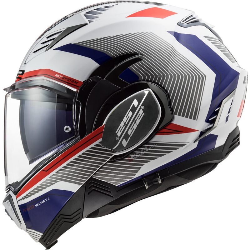 Állból nyíló motoros sisak LS2 FF900 Valiant II Revo fehér-kék-piros
