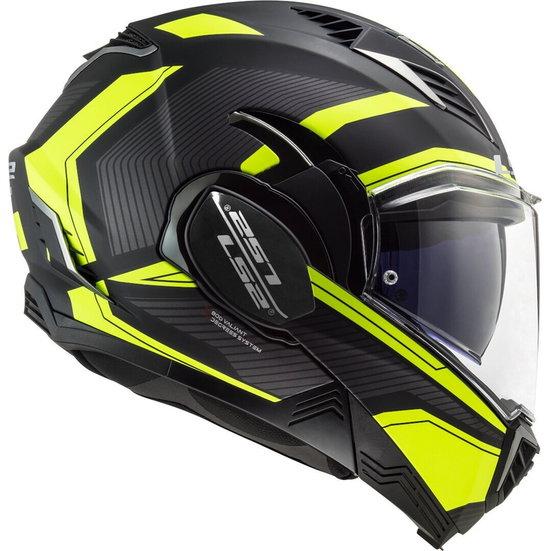 Felnyitható motoros sisak LS2 FF900 Valiant II Noir fekete-neon sárga