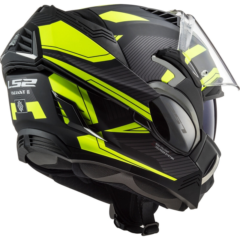 Felnyitható motoros sisak LS2 FF900 Valiant II Noir fekete-neon sárga