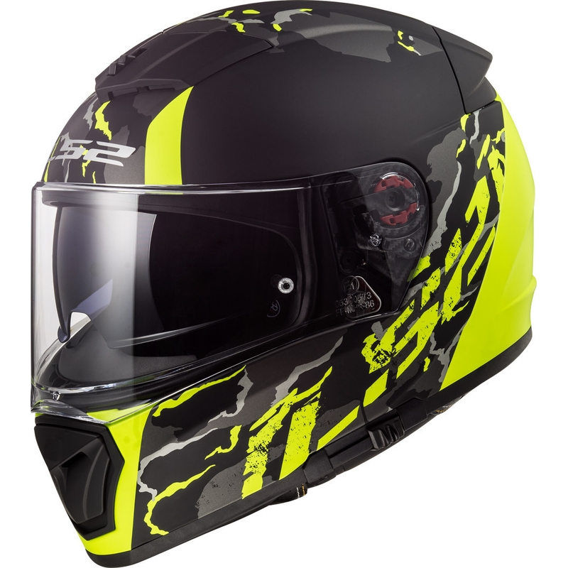 Integrált motoros sisak LS2 FF390 Breaker Feline fekete-fluo sárga eladó kiárusítás