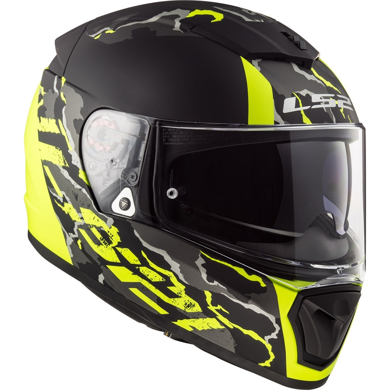 Integrált motoros sisak LS2 FF390 Breaker Feline fekete-fluo sárga eladó kiárusítás
