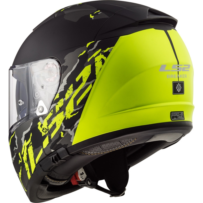 Integrált motoros sisak LS2 FF390 Breaker Feline fekete-fluo sárga eladó kiárusítás