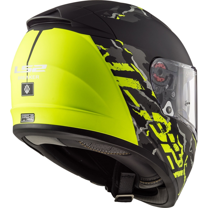Integrált motoros sisak LS2 FF390 Breaker Feline fekete-fluo sárga eladó kiárusítás
