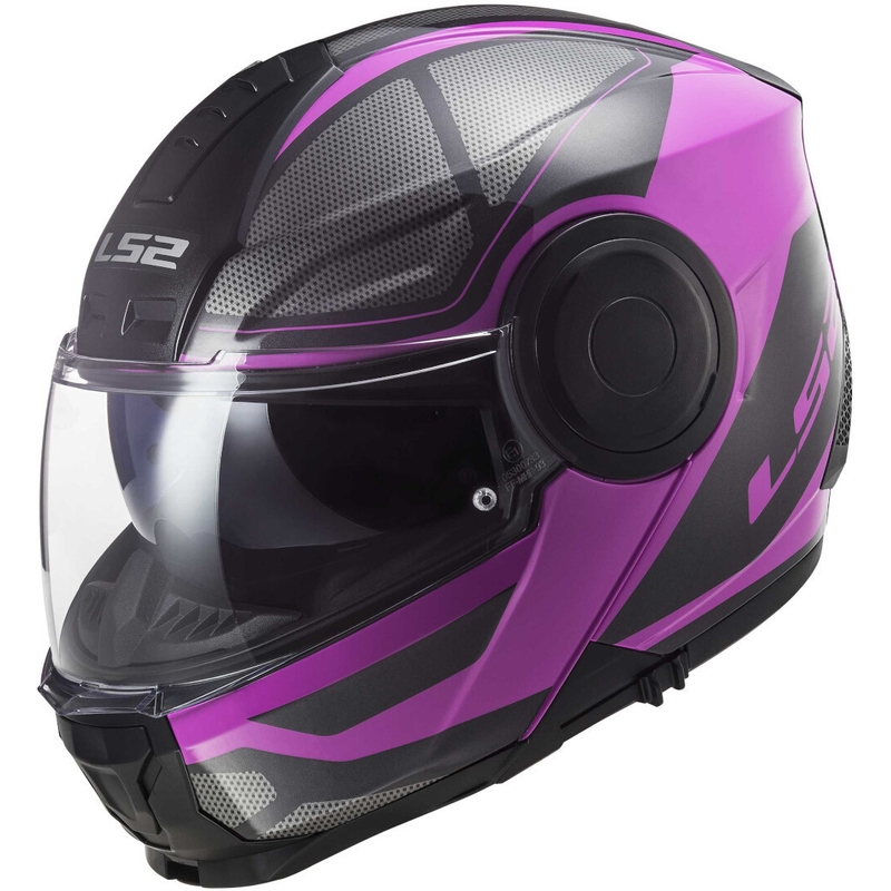 Billenő motoros sisak LS2 FF902 Szonda tengely fekete-lila