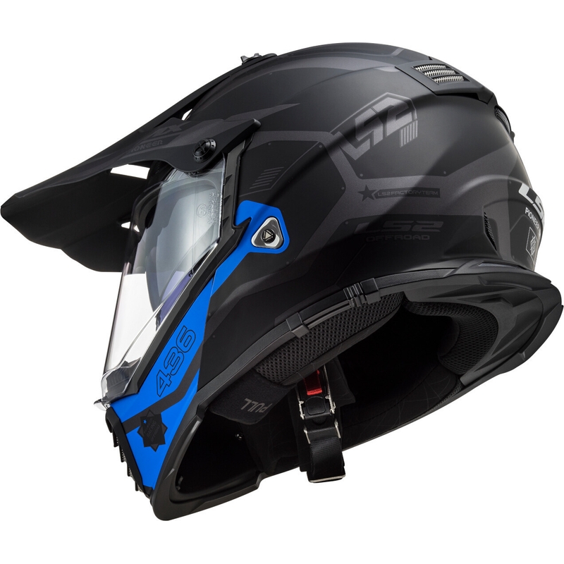 Enduro sisak LS2 MX436 Pioneer EVO Cobra fekete-kék