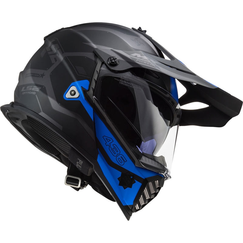 Enduro sisak LS2 MX436 Pioneer EVO Cobra fekete-kék