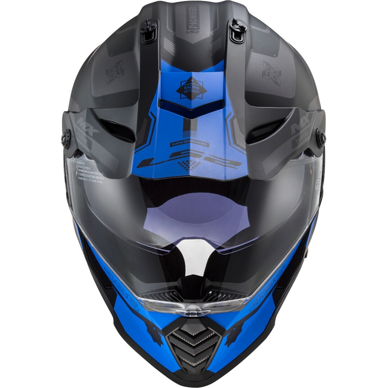 Enduro sisak LS2 MX436 Pioneer EVO Cobra fekete-kék