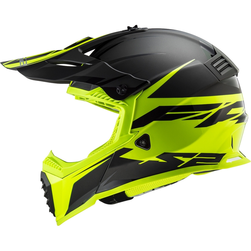 Motocross sisak LS2 MX437 Gyors Evo Roar fekete-fluo sárga