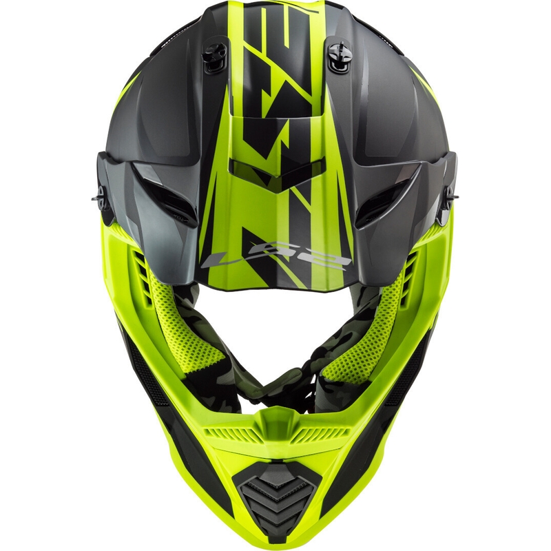 Motocross sisak LS2 MX437 Gyors Evo Roar fekete-fluo sárga