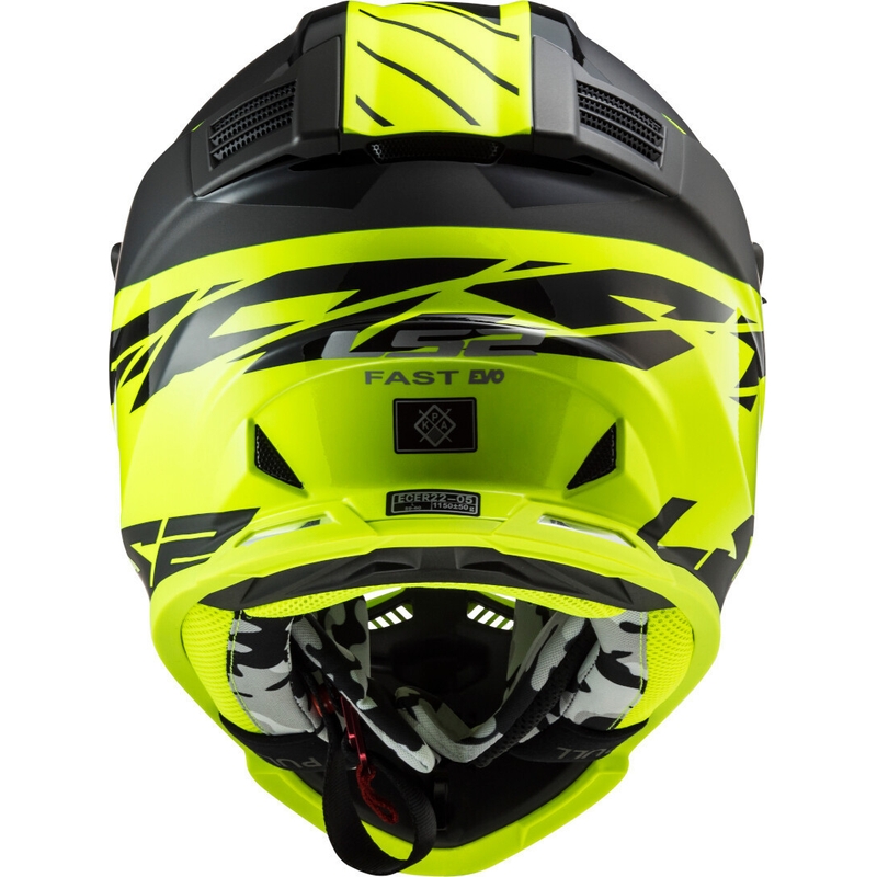 Motocross sisak LS2 MX437 Gyors Evo Roar fekete-fluo sárga