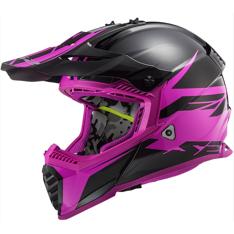 Motocross sisak LS2 MX437 Fast Evo Roar fekete-lila