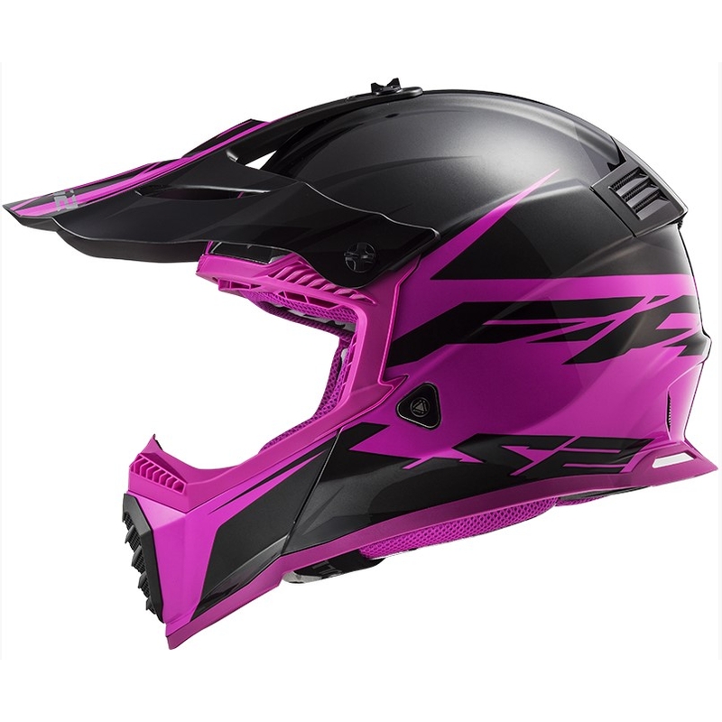 Motocross sisak LS2 MX437 Fast Evo Roar fekete-lila
