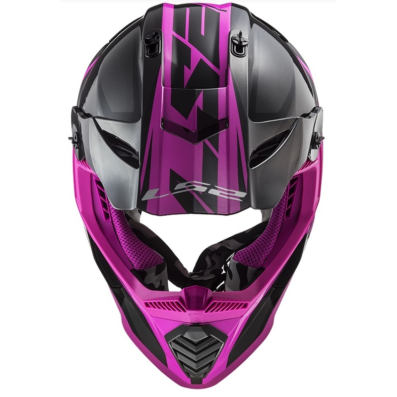 Motocross sisak LS2 MX437 Fast Evo Roar fekete-lila
