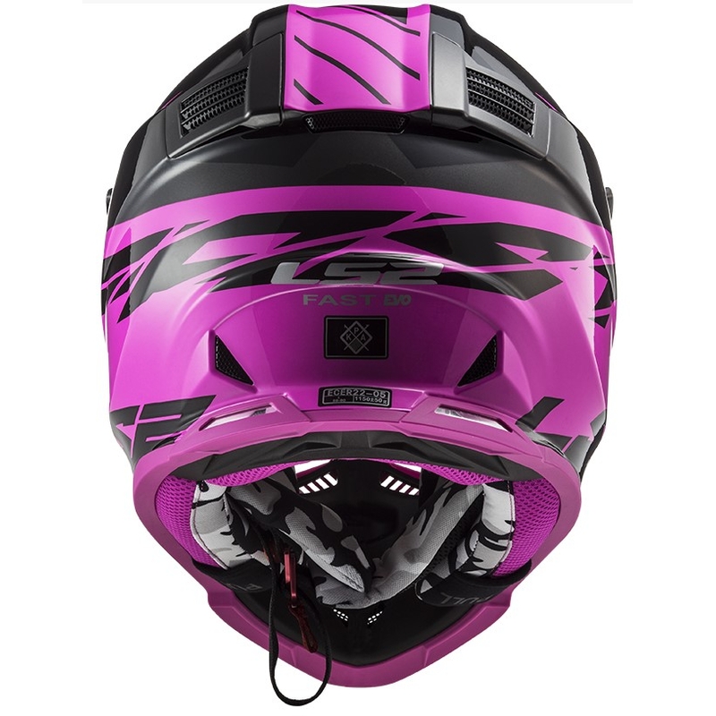 Motocross sisak LS2 MX437 Fast Evo Roar fekete-lila