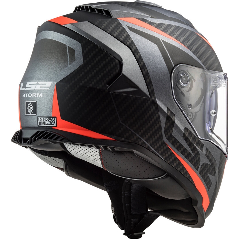 Zárt sisak LS2 FF800 Storm Racer ezüst-neon narancssárga