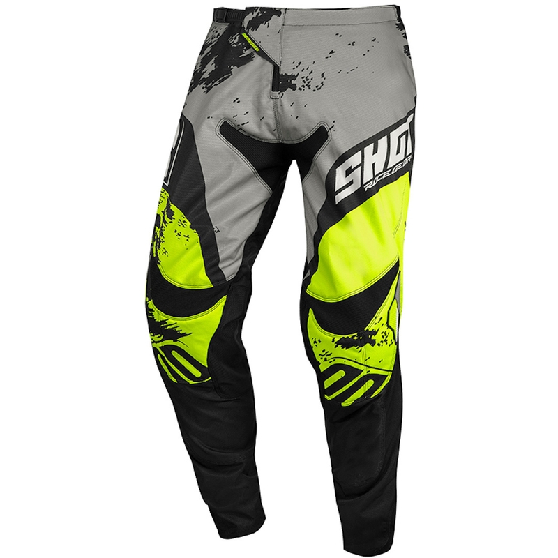 Motocross nadrág Shot Contact Shadow szürke-fekete-fluo sárga