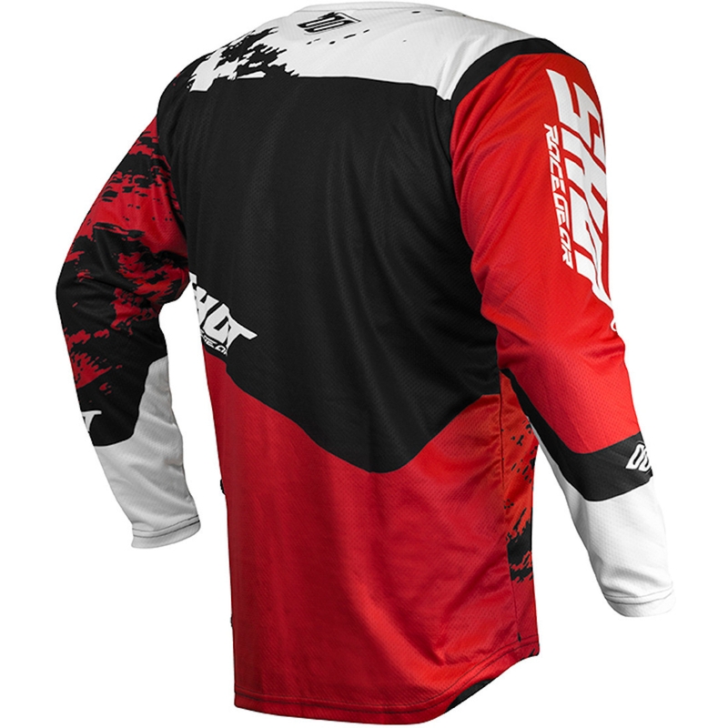 Motocross mez Shot Contact Shadow piros-fekete-fehér akció kiárusítás