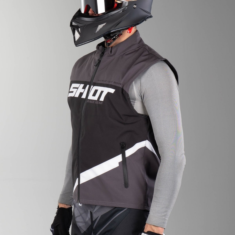 Softshell mellény Shot Lite fekete-szürke-fehér akció kiárusítás