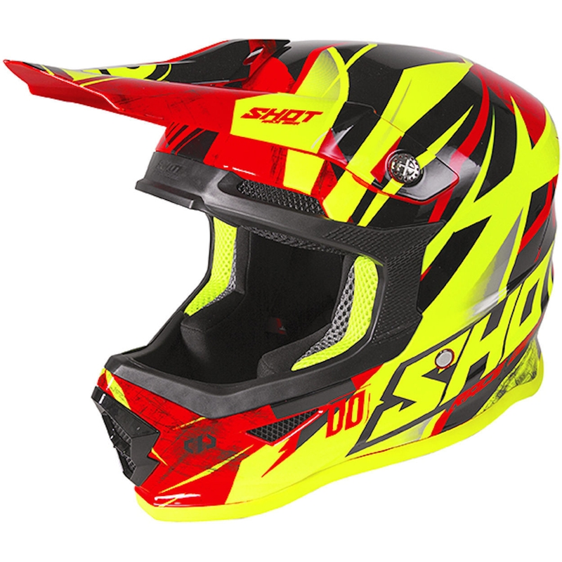 Gyerekek Motocross Sisak lövés dühös Ventura fekete-piros-fluo sárga akció kiárusítás
