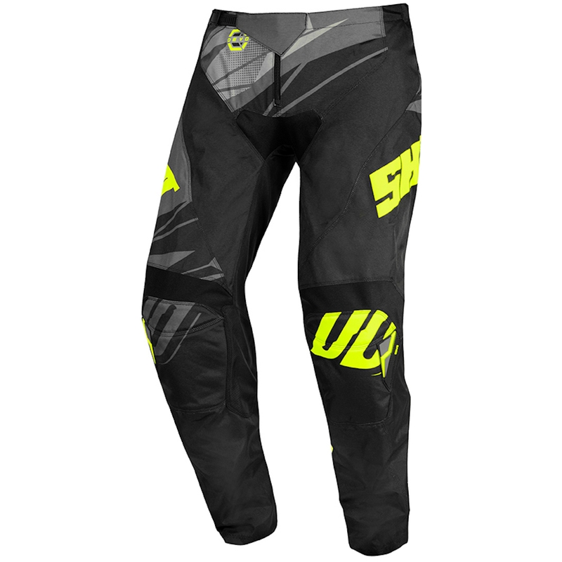 Gyerekek motocross nadrág Lőtt Devo Ventura fekete-szürke-fluo sárga