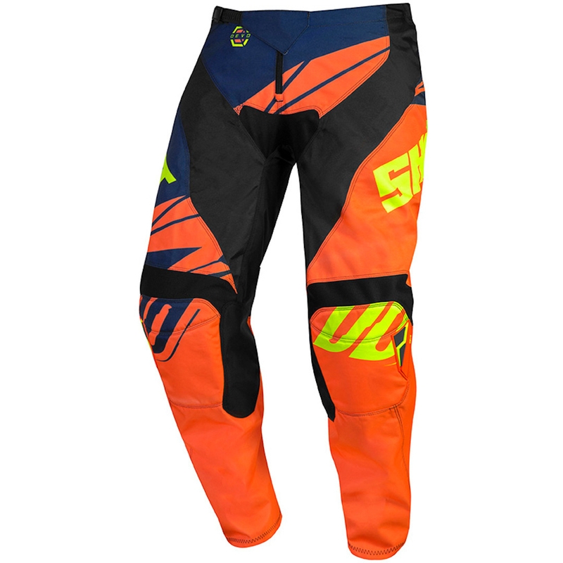 Gyerekek Motocross nadrág lőtt Devo Ventura narancs-kék-fluo sárga