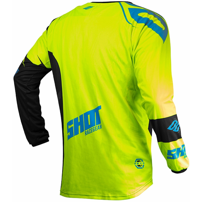 Gyerek motocross mez Shot Devo Ventura fekete-kék-fluo sárga akció kiárusítás