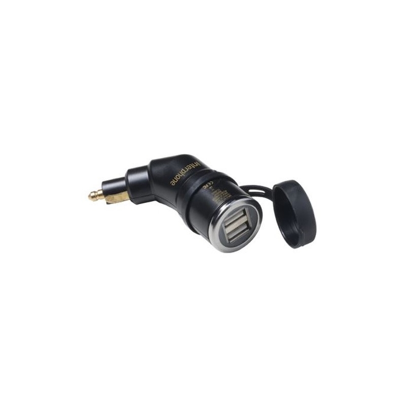 DIN Interphone adapter 2x USB kimenettel motorkerékpárokhoz, 2A