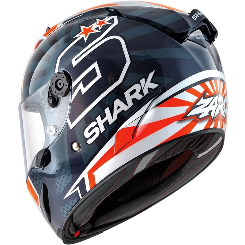 Integrált sisak SHARK RACE-R PRO Zarco Replica 2019 kék-fehér-narancssárga akció kiárusítás
