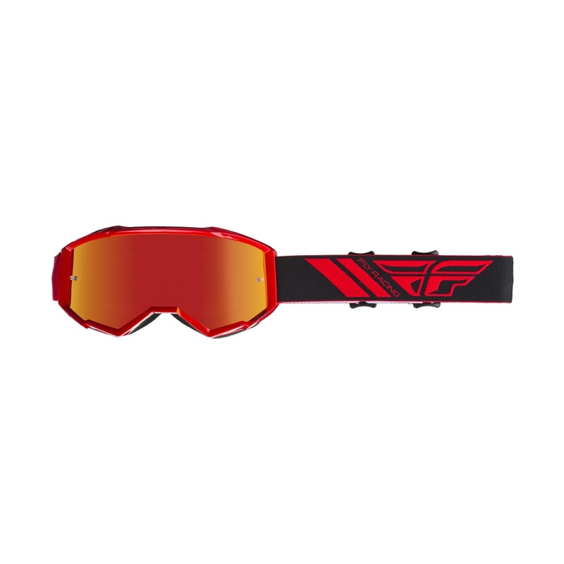 Motocross szemüveg FLY Racing Zone 2019 piros-fekete (piros króm plexi)