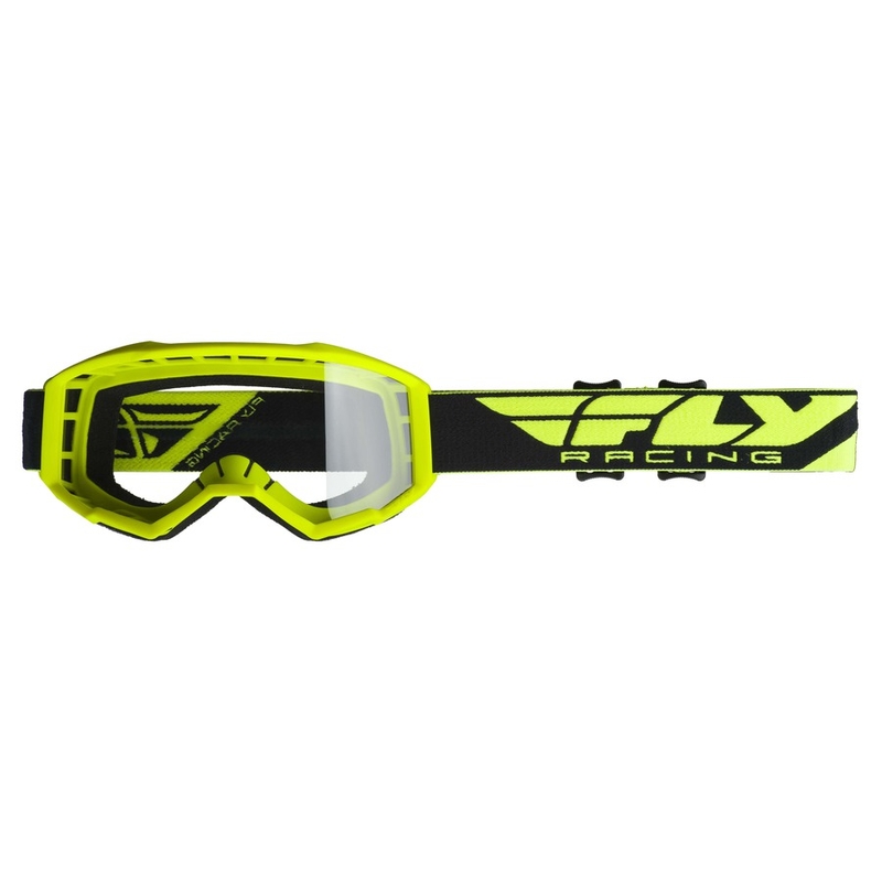 Motocross szemüveg FLY Racing Focus 2019 fekete-fluo sárga (átlátszó plexi) akció kiárusítás