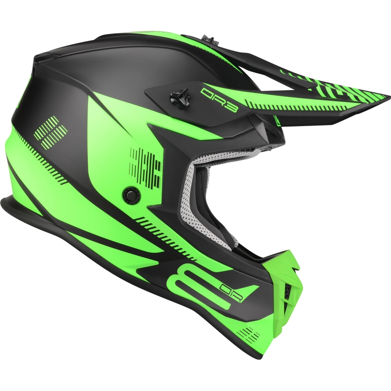 Motocross sisak Lazer OR-3 PP3 fekete-fluo zöld