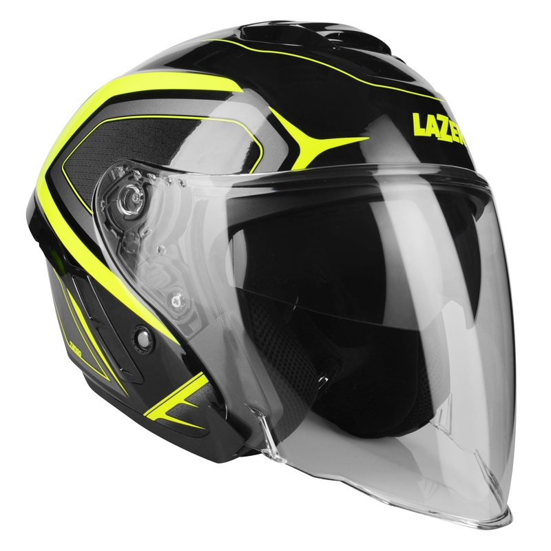 Nyitott motoros sisak Lazer Tango S Hexa fekete-fluo sárga