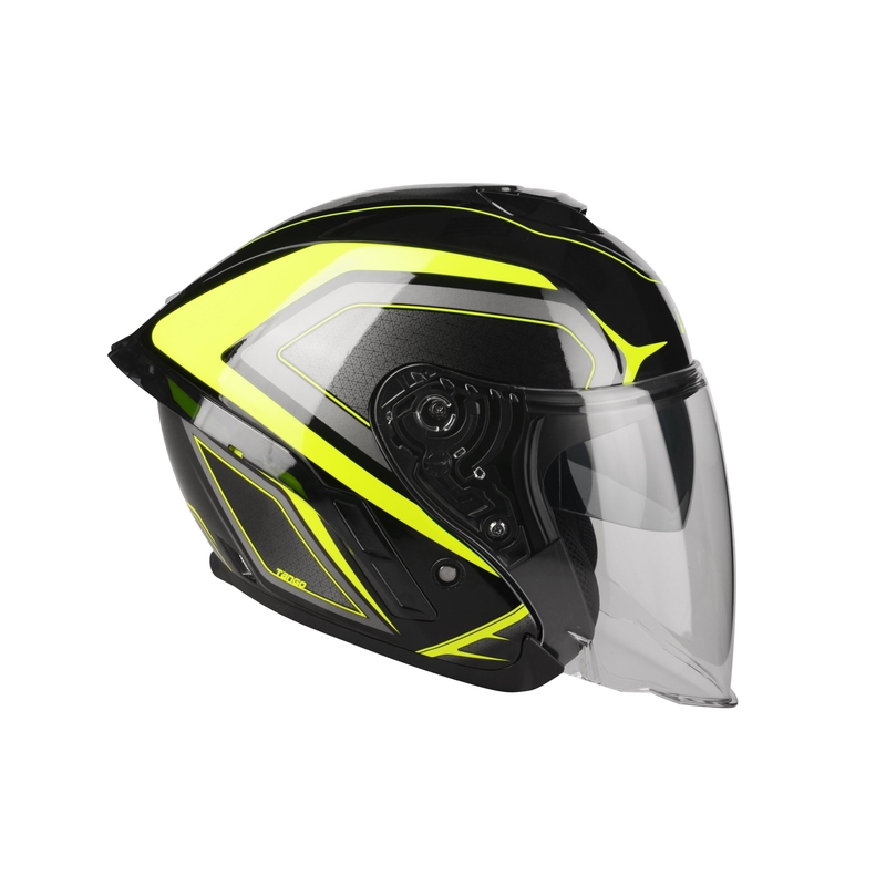 Nyitott motoros sisak Lazer Tango S Hexa fekete-fluo sárga
