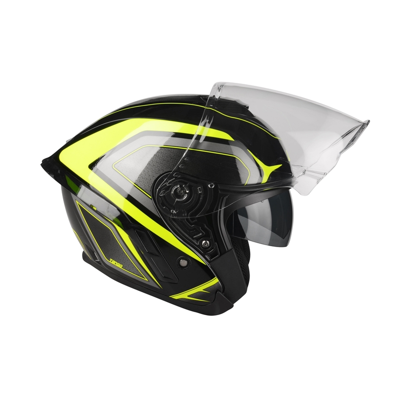 Nyitott motoros sisak Lazer Tango S Hexa fekete-fluo sárga