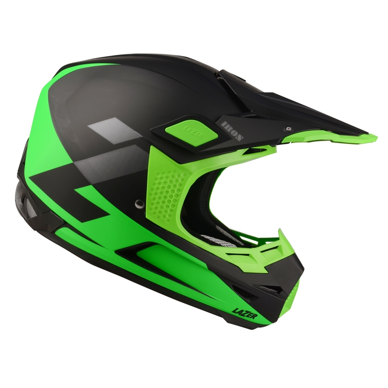 Motocross sisak Lazer X9 Vasfekete-fluo zöld